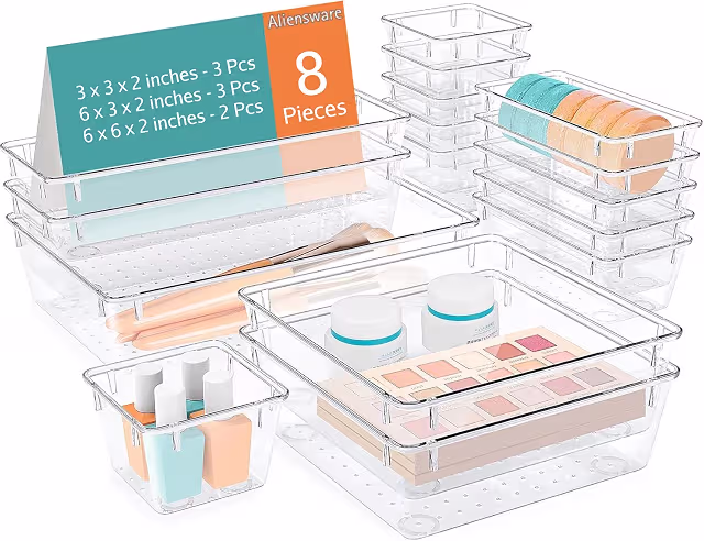 Aliensware Transparent Drawer Organizer